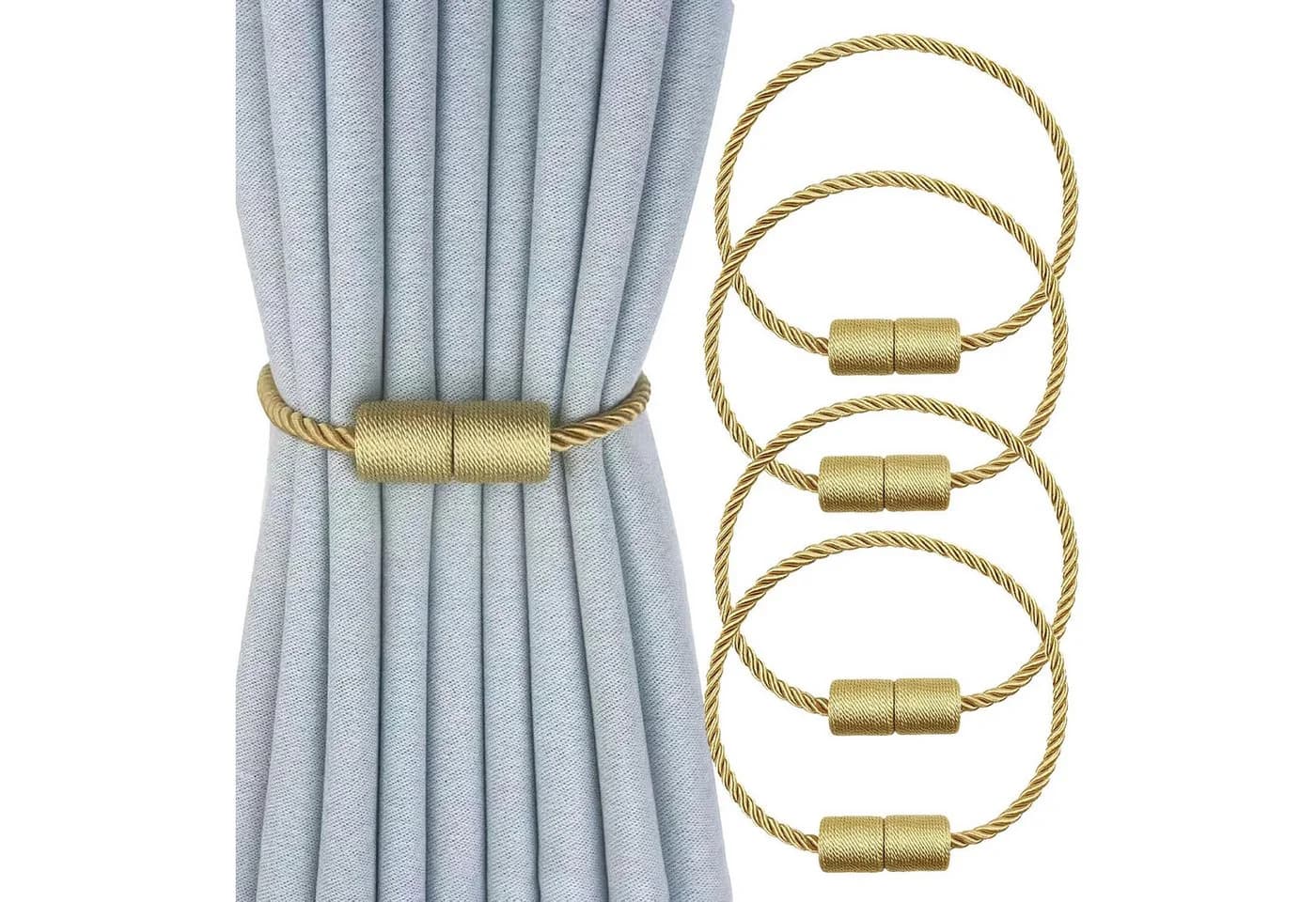 HEYHIPPO Magnethalter für Gardinen 4er-Set Gold - Bild 3