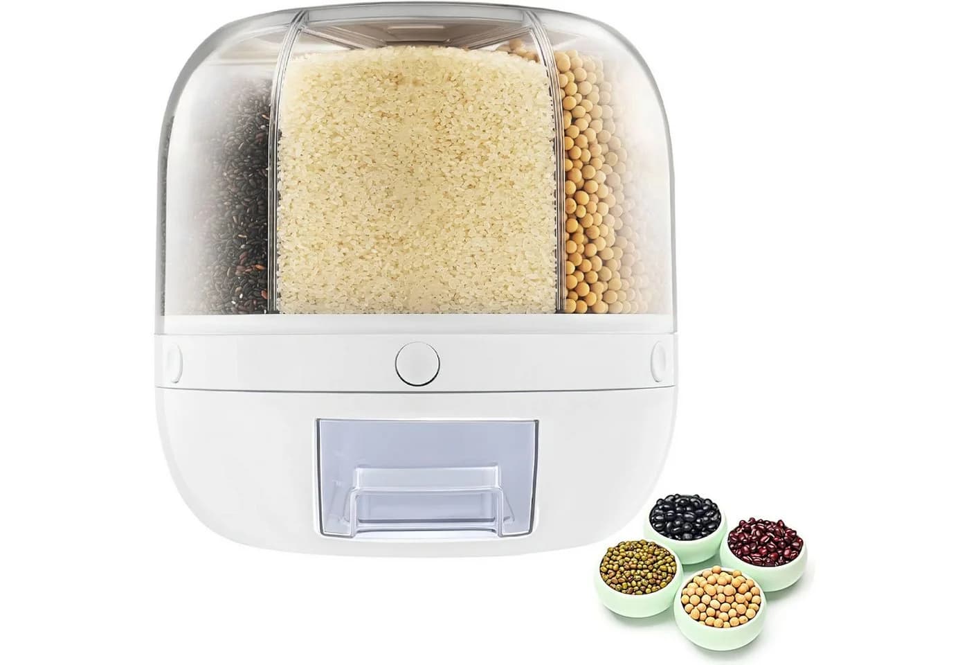 HEYHIPPO Müslispender 6 kg Weiß 360° drehbar - Bild 4