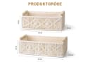 HEYHIPPO Aufbewahrungsbox 2er-Set Boho, handgeflochten mit Griffen, weiß Bild 1