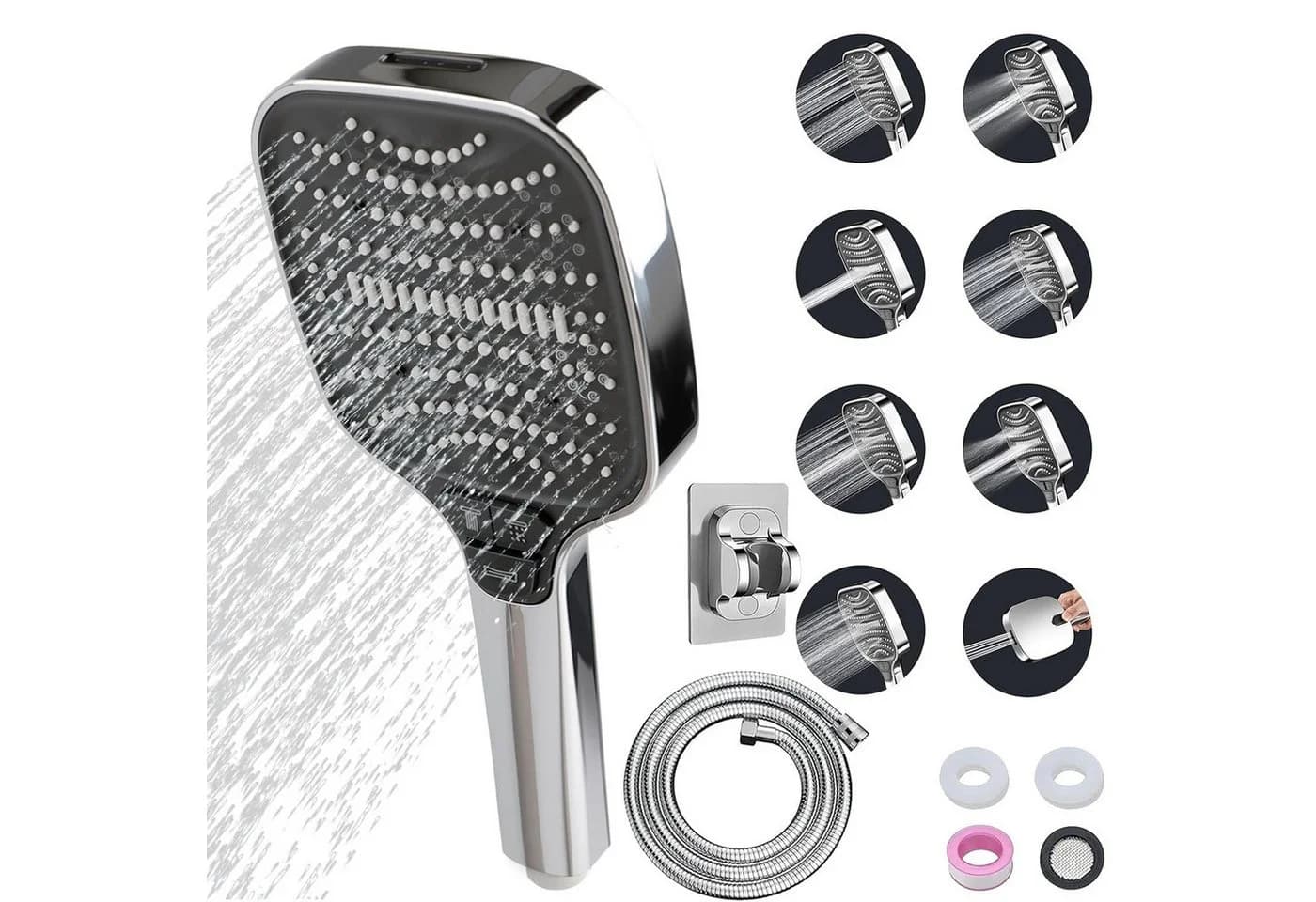 Modernes Duschkopf Set in Silber Chrom - Bild 2