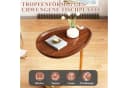 HEYHIPPO C-Beistelltisch mit Holzplatte und Metallgestell, Sofatisch 60 cm hoch Walnuss Gold Bild 4