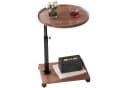 HEYHIPPO Beistelltisch rund C-Tisch höhenverstellbar 45–80 cm, 40×40cm Walnuss Bild 1