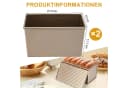 HEYHIPPO Brotbackform 2er-Set mit Deckel, Karbonstahl, Gold Bild 1