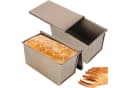HEYHIPPO Brotbackform 2er-Set mit Deckel, Karbonstahl, Gold Bild 3