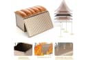 HEYHIPPO Brotbackform 2er-Set mit Deckel, Karbonstahl, Gold Bild 4