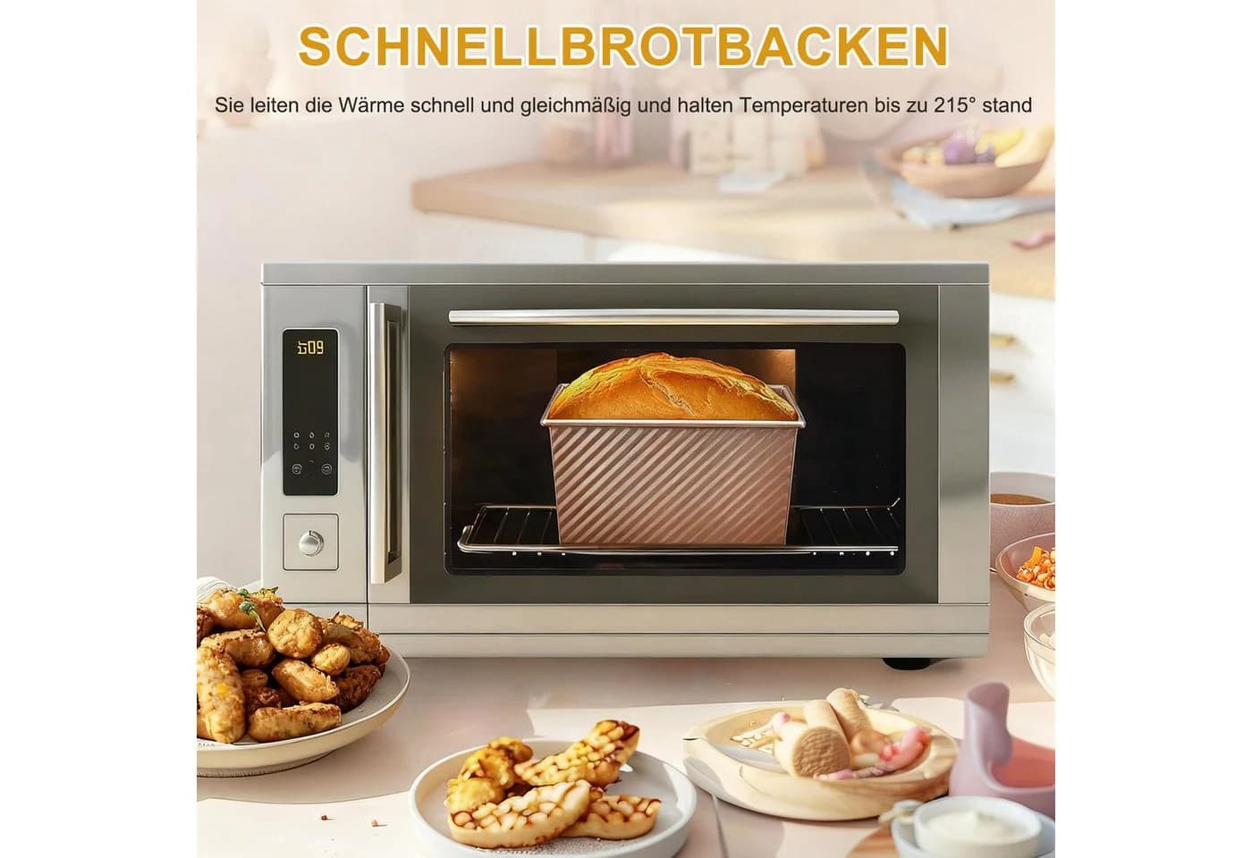 HEYHIPPO Brotbackform 2er-Set mit Deckel, Karbonstahl, Gold - Bild 5