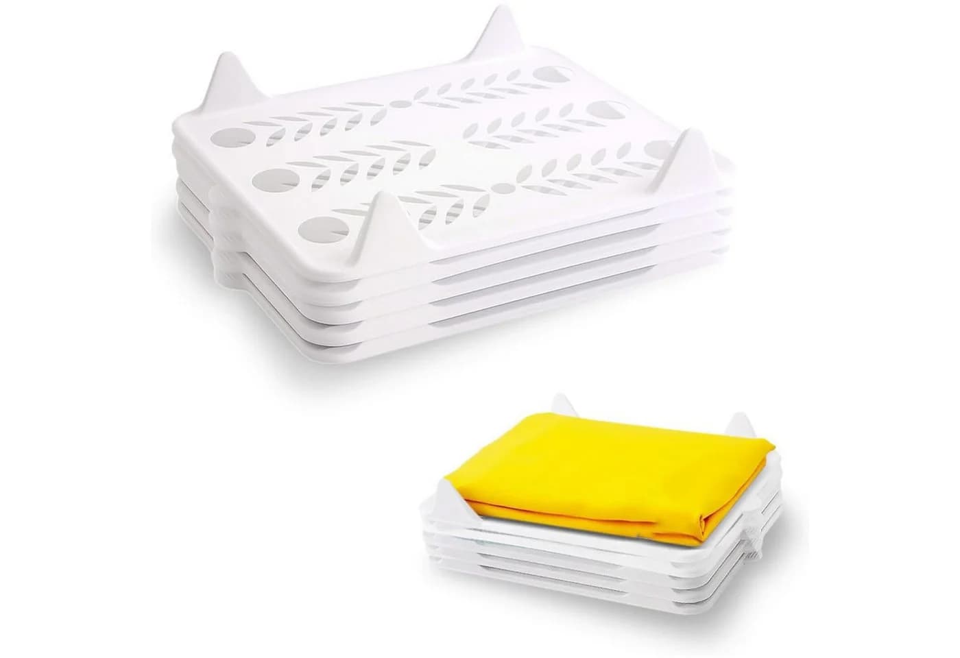 HEYHIPPO Faltbox 10er Set Hemdenordner, T-Shirt Organizer stapelbar 37,5x29 cm Weiß - Bild 3