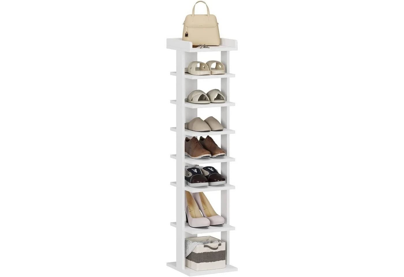 IDEASY Schuhregal Freistehend Weiß 8 Ebenen - Bild 2