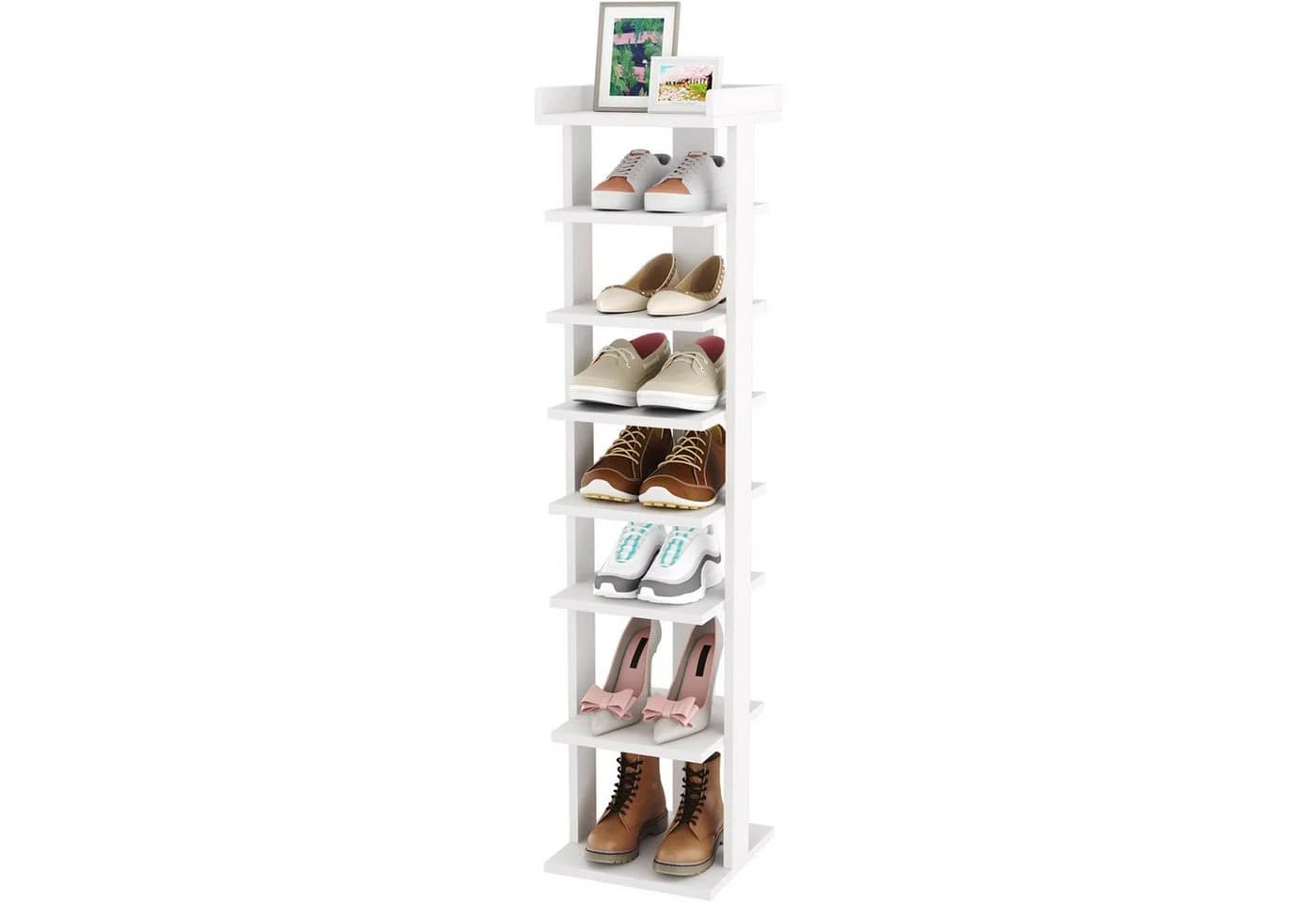 IDEASY Schuhregal Freistehend Weiß 8 Ebenen - Bild 3