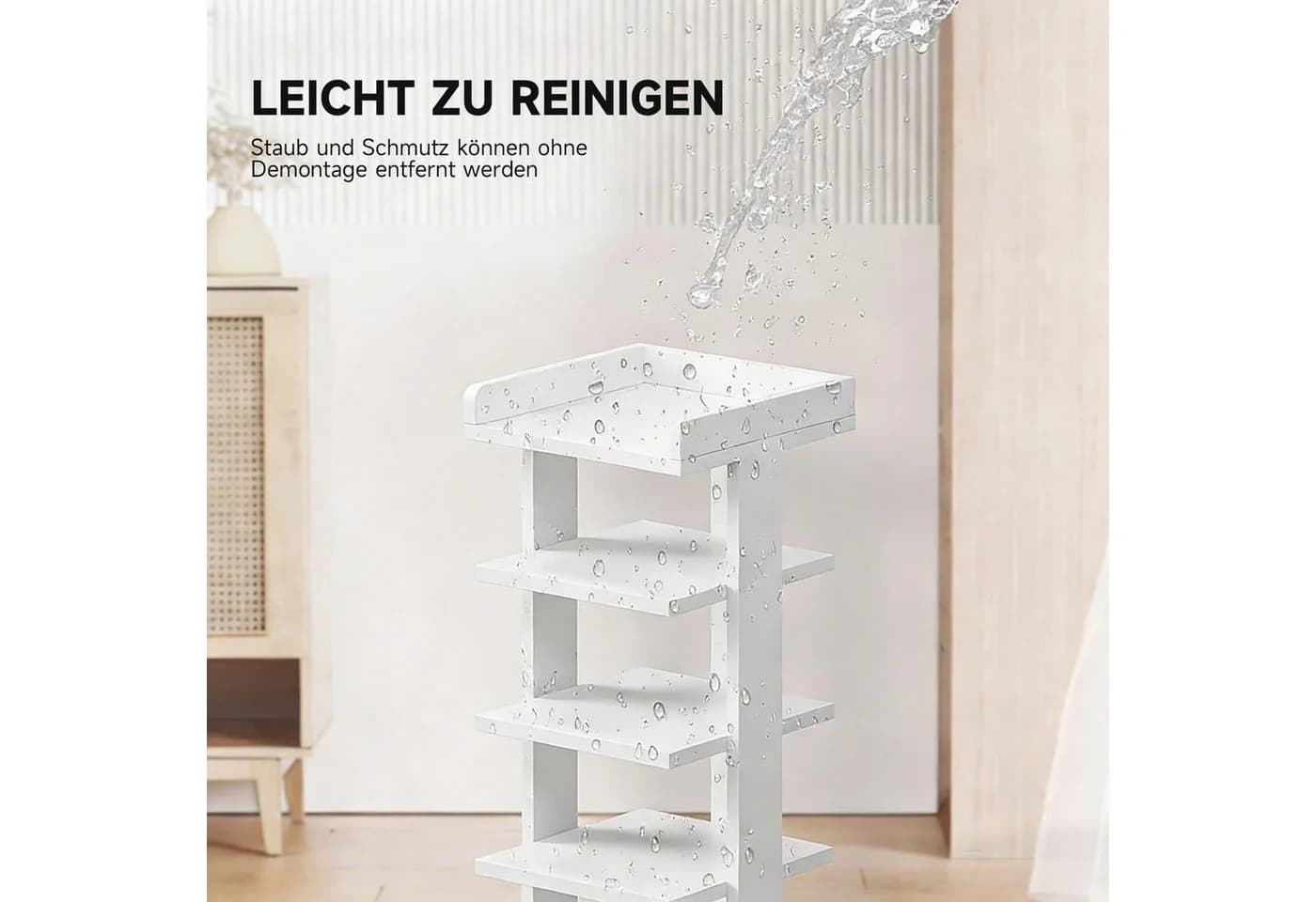 IDEASY Schuhregal Freistehend Weiß 8 Ebenen - Bild 5