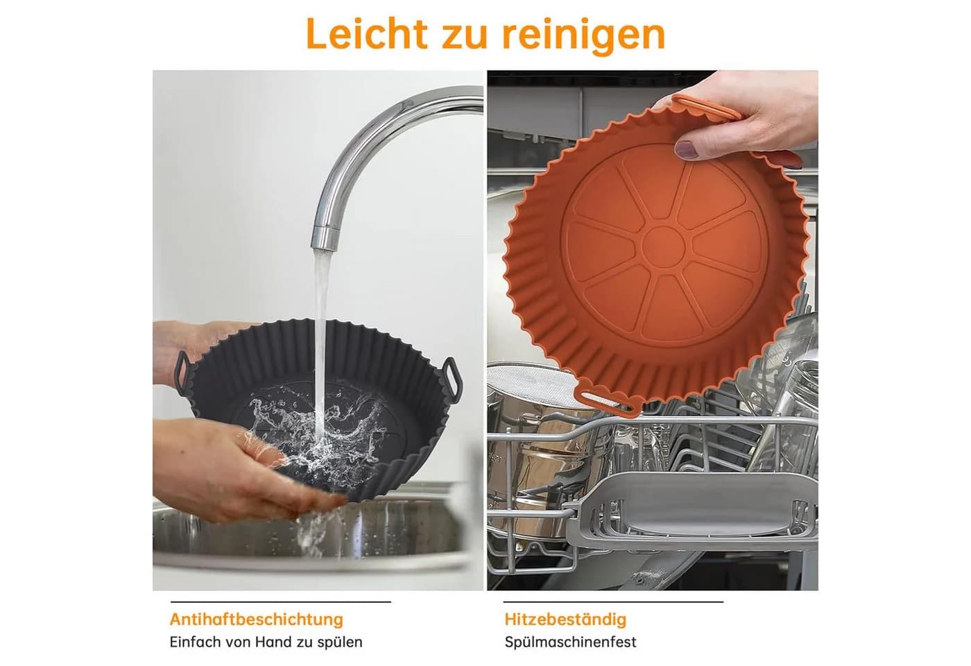 HEYHIPPO Silikonform Airfryer 7er Set Bunt Antihaft - Bild 5