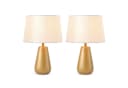 STANBOW LED Nachttischlampe 2-Pack Weiß Gold Leinen Bild 2
