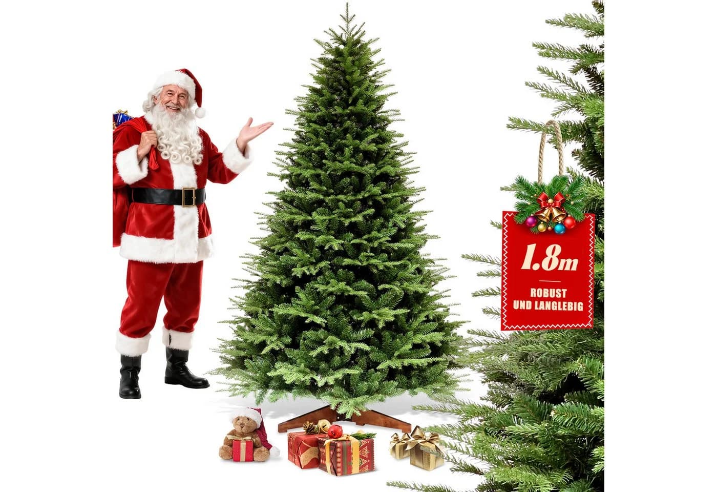 Tukrool Künstlicher Weihnachtsbaum 150/180/210 cm PE PVC Nordmanntanne - Bild 2