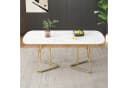 IDEASY Esstisch 140-180x80cm Luxus-Design MDF Gold Metallbeine Bild 2