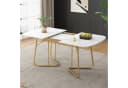 IDEASY Esstisch 140-180x80cm Luxus-Design MDF Gold Metallbeine Bild 4