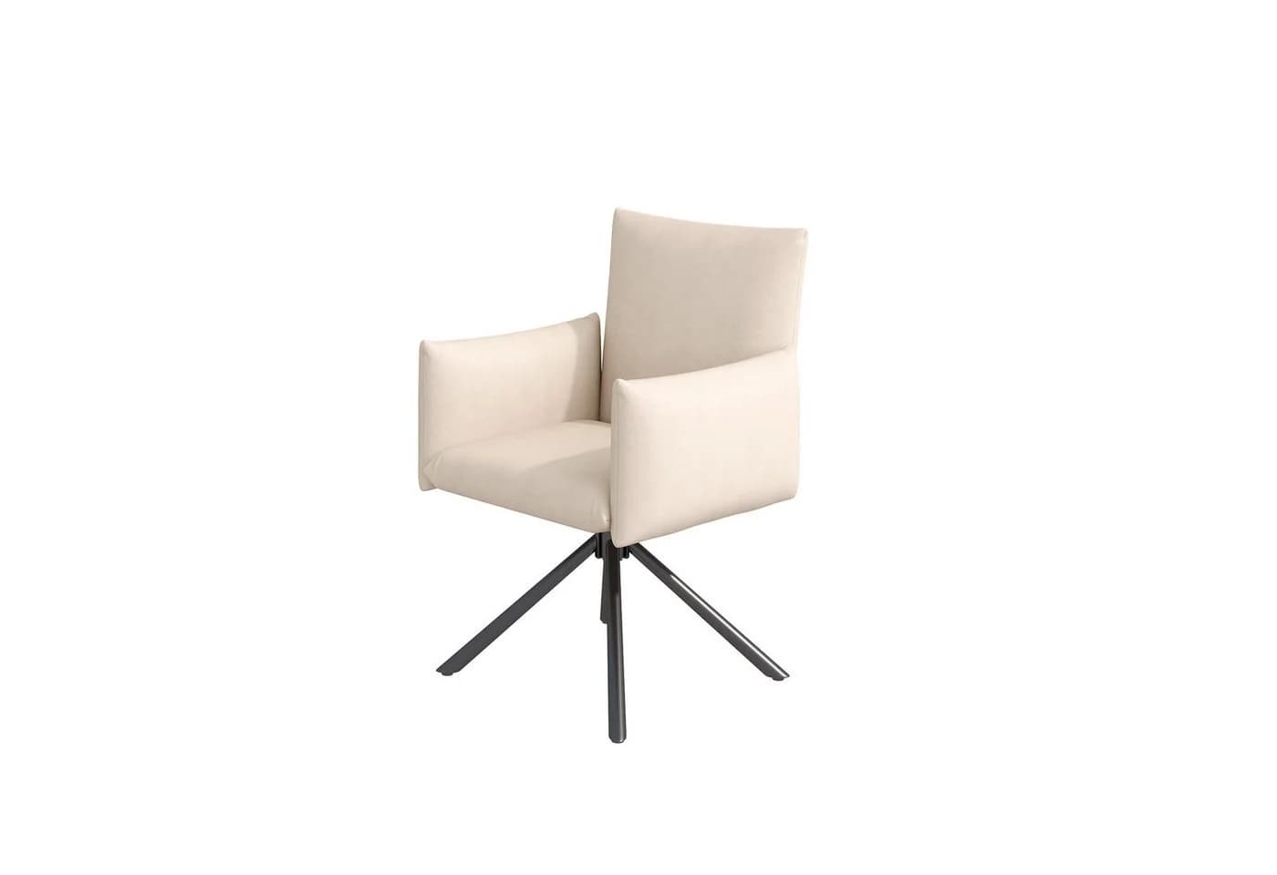 IDEASY 6er Esszimmerstuhl-Set mit Drehfunktion, Samt Bezug Beige - Bild 5