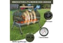 SunJas Klappgrill Holzkohlegrill Grün mit Thermometer Bild 1