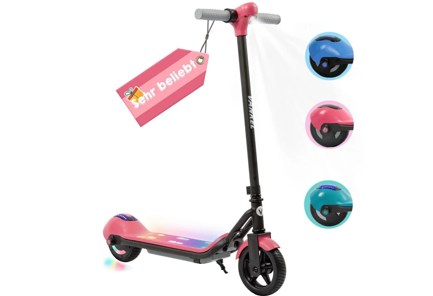 Vankel Elektro-Kinderroller 14 km/h Bluetooth Rosa - Bild 2