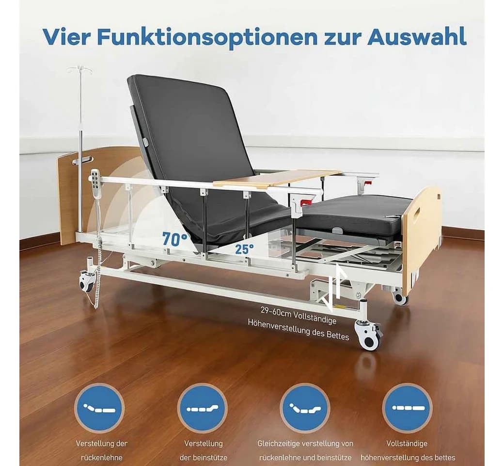 Vankel Elektrisches Pflegebett 4-fach verstellbar mit Matratze - Bild 4