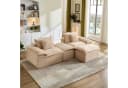 Vankel Modulares Schlafsofa 2-Sitzer Beige Cord mit Hocker Bild 1