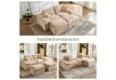 Vankel Modulares Schlafsofa 2-Sitzer Beige Cord mit Hocker Bild 3
