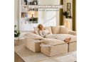 Vankel Modulares Schlafsofa 2-Sitzer Beige Cord mit Hocker Bild 5