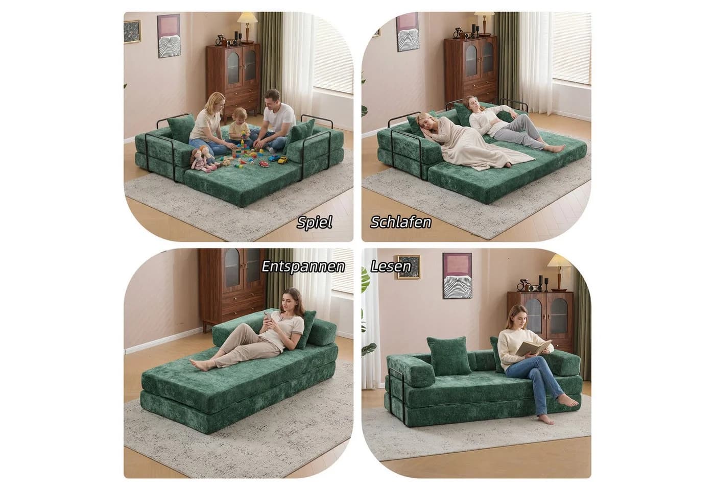 Vankel Loungesofa 4-in-1 mit Schlaffunktion Dunkelblau/Hellgrau - Bild 3