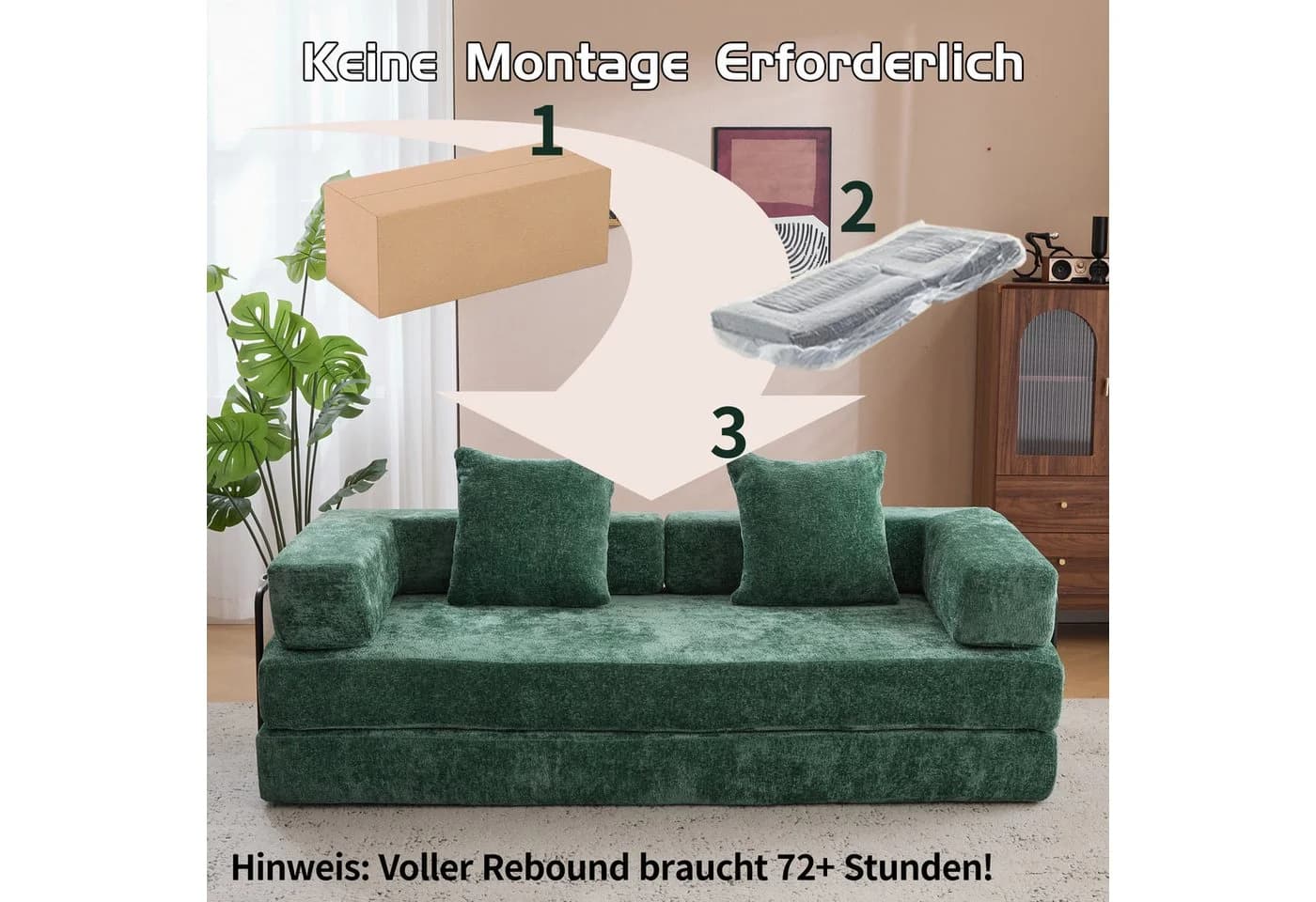 Vankel Loungesofa 4-in-1 mit Schlaffunktion Dunkelblau/Hellgrau - Bild 5