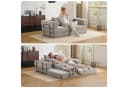 Leawin Schlafsofa Modulares Sofa mit Schlaffunktion Cord Hellgrau Bild 3