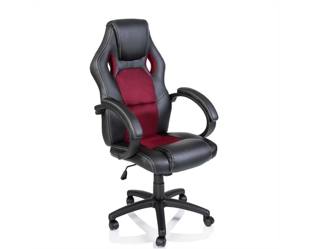 TRESKO Racing Chefsessel Bürostuhl Weinrot mit Wippmechanik - Bild 2