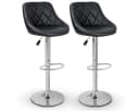 TRESKO Barhocker 2er Set mit Lehne Schwarz höhenverstellbar Bild 1