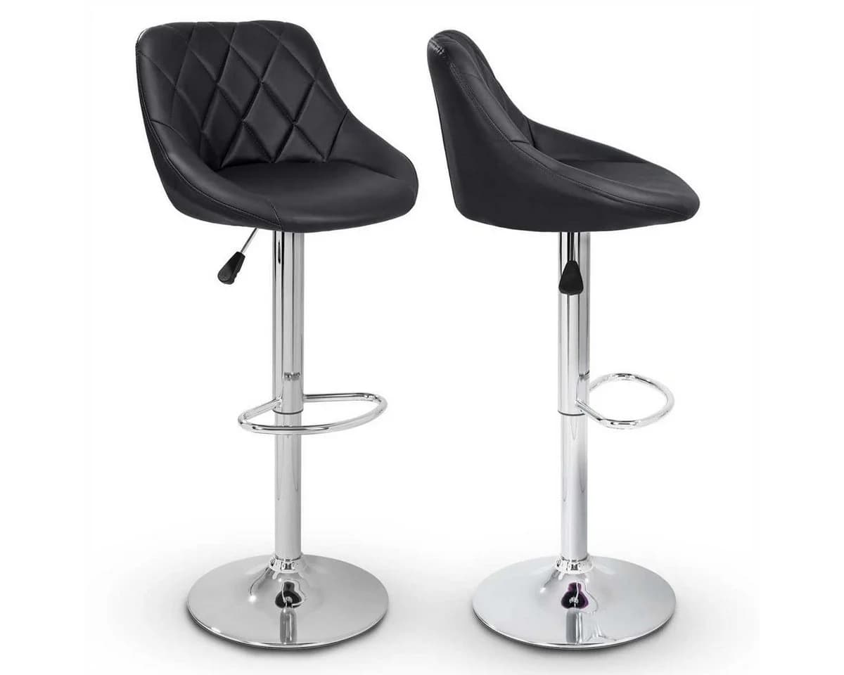 TRESKO Barhocker 2er Set mit Lehne Schwarz höhenverstellbar - Bild 4