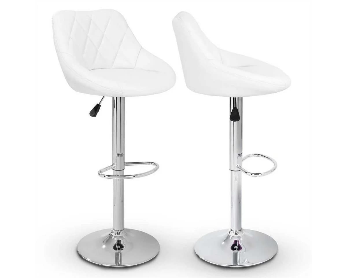 TRESKO Barhocker 2er Set mit Lehne Weiß - Bild 4
