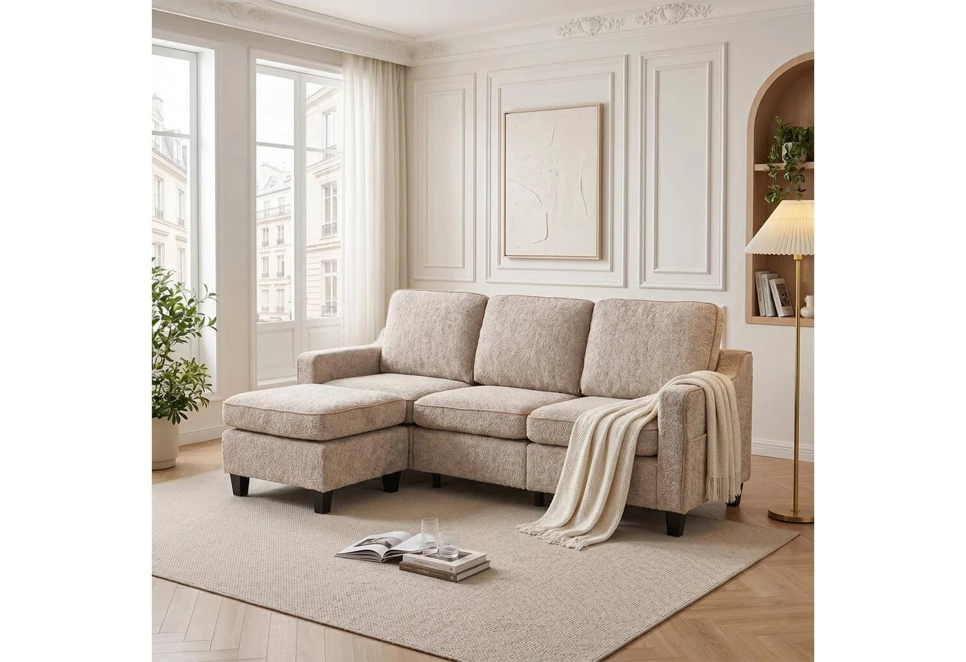 Jiexi Premium Modulsofa Set Beige Flexibles Wohnlandschaft-System - Bild 2