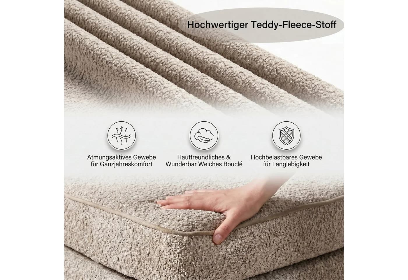 Jiexi Premium Modulsofa Set Beige Flexibles Wohnlandschaft-System - Bild 5