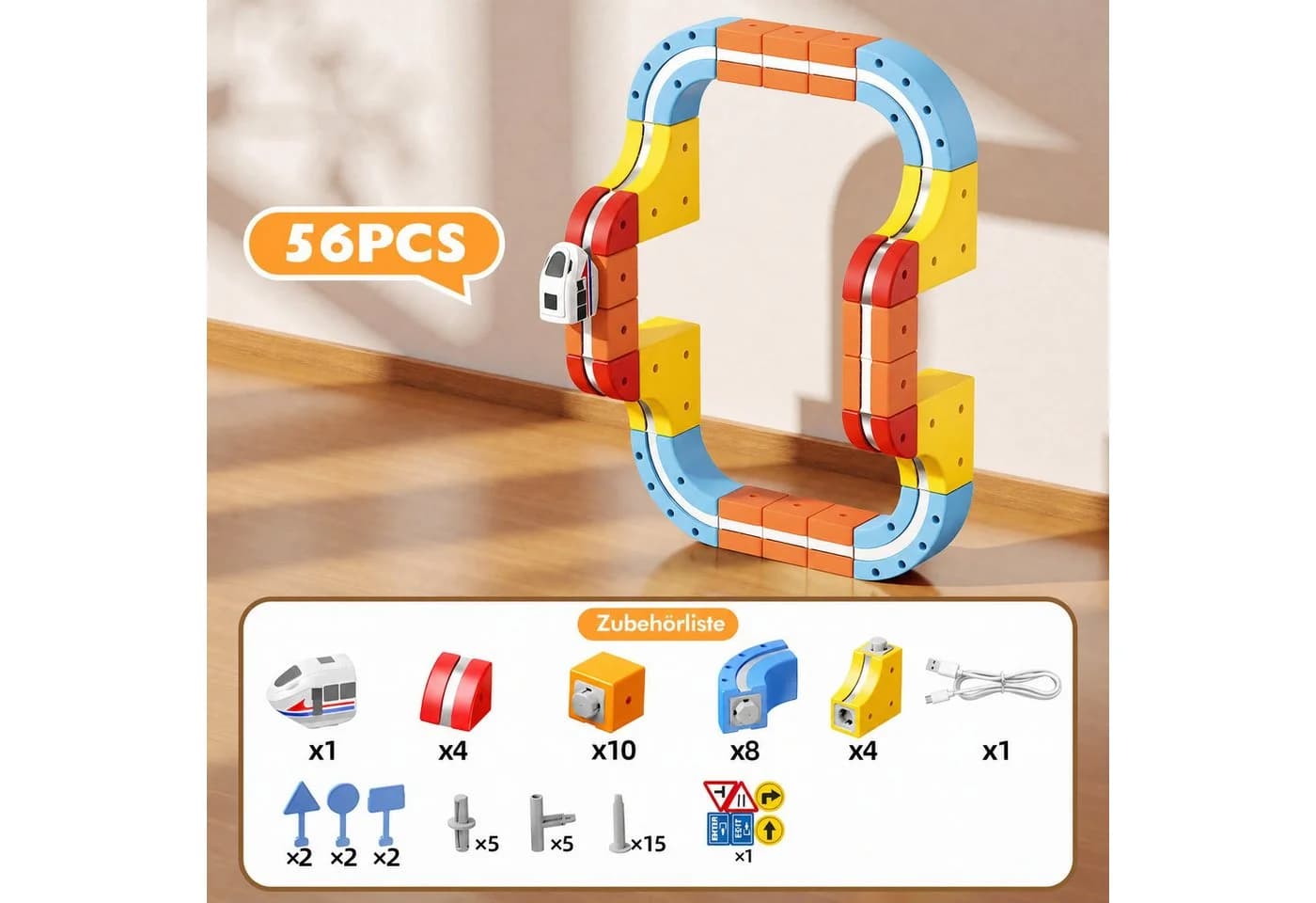 Wootoy 3D Anti-Gravity Zugbahn Set 56-tlg. USB-Ladung STEM - Bild 5