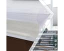 OUBO Doppelrollo ohne Bohren Weiß-Beige-Braun/Weiß-Grau-Anthrazit Klemmfix Bild 3