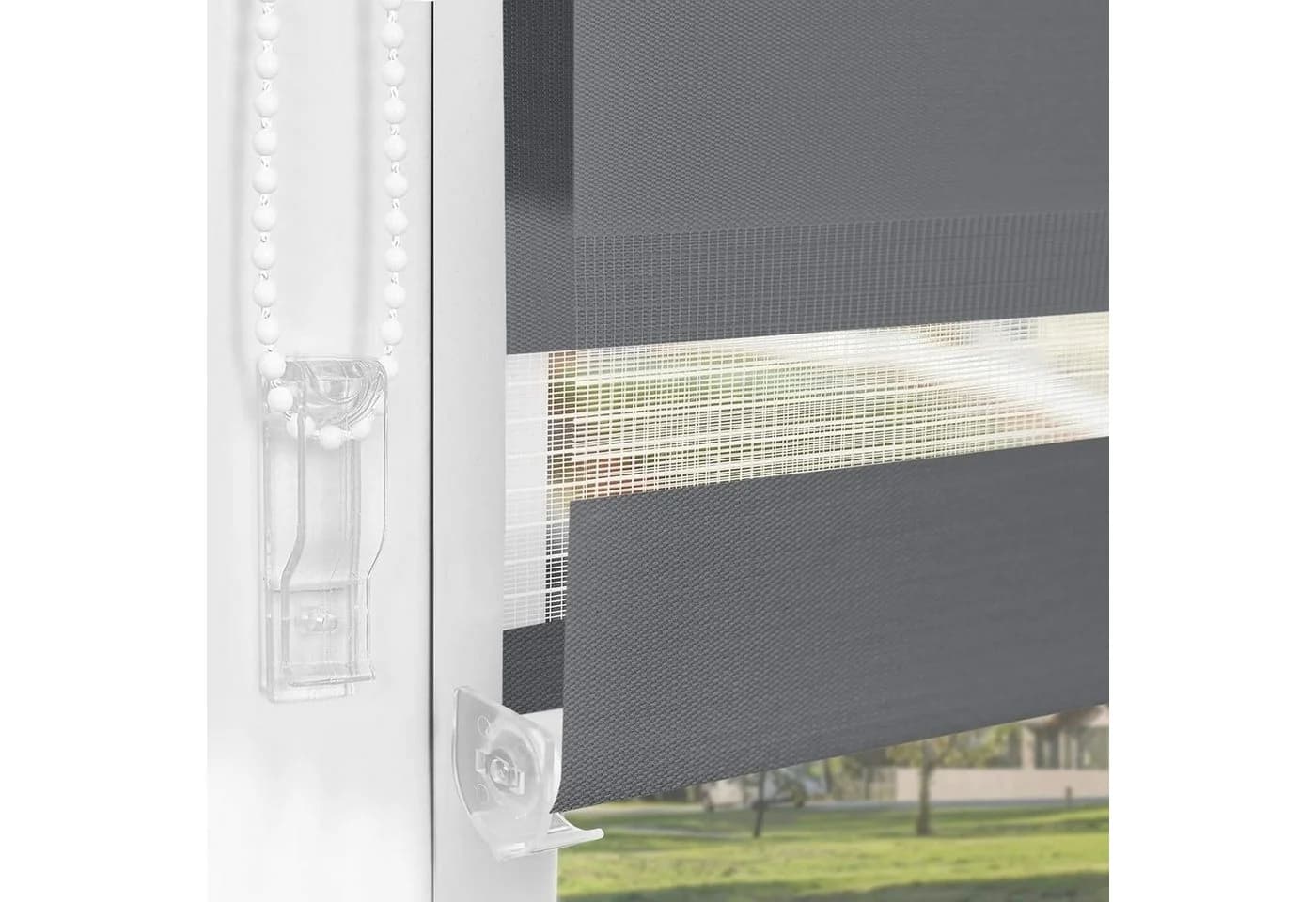 Doppelrollo Klemmfix ohne Bohren, Vkele, 230cm, Blickdicht für Fenster und Tür - Bild 4