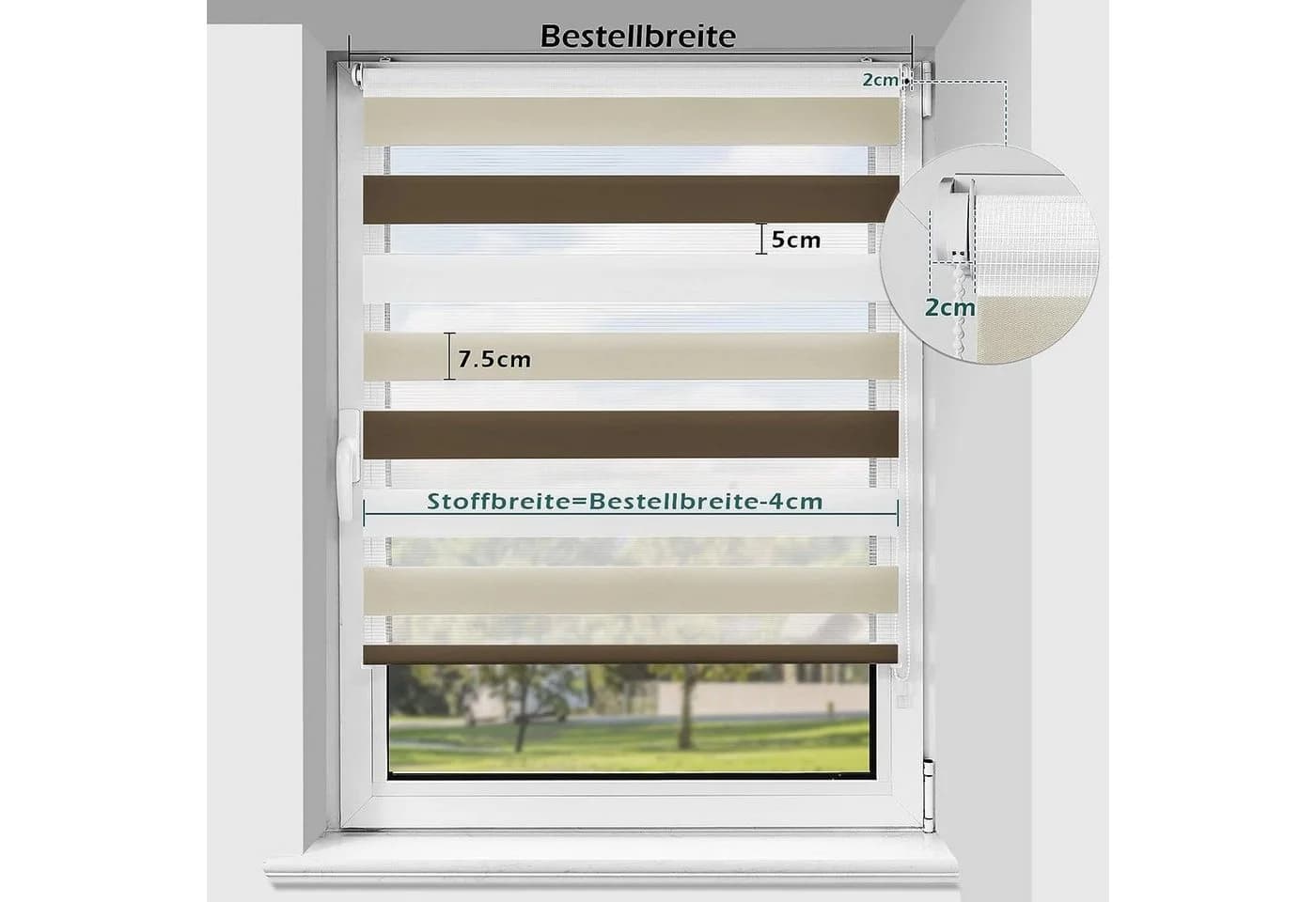 Vkele Doppelrollo Ohne Bohren Blickdicht Klemmfix - Bild 5