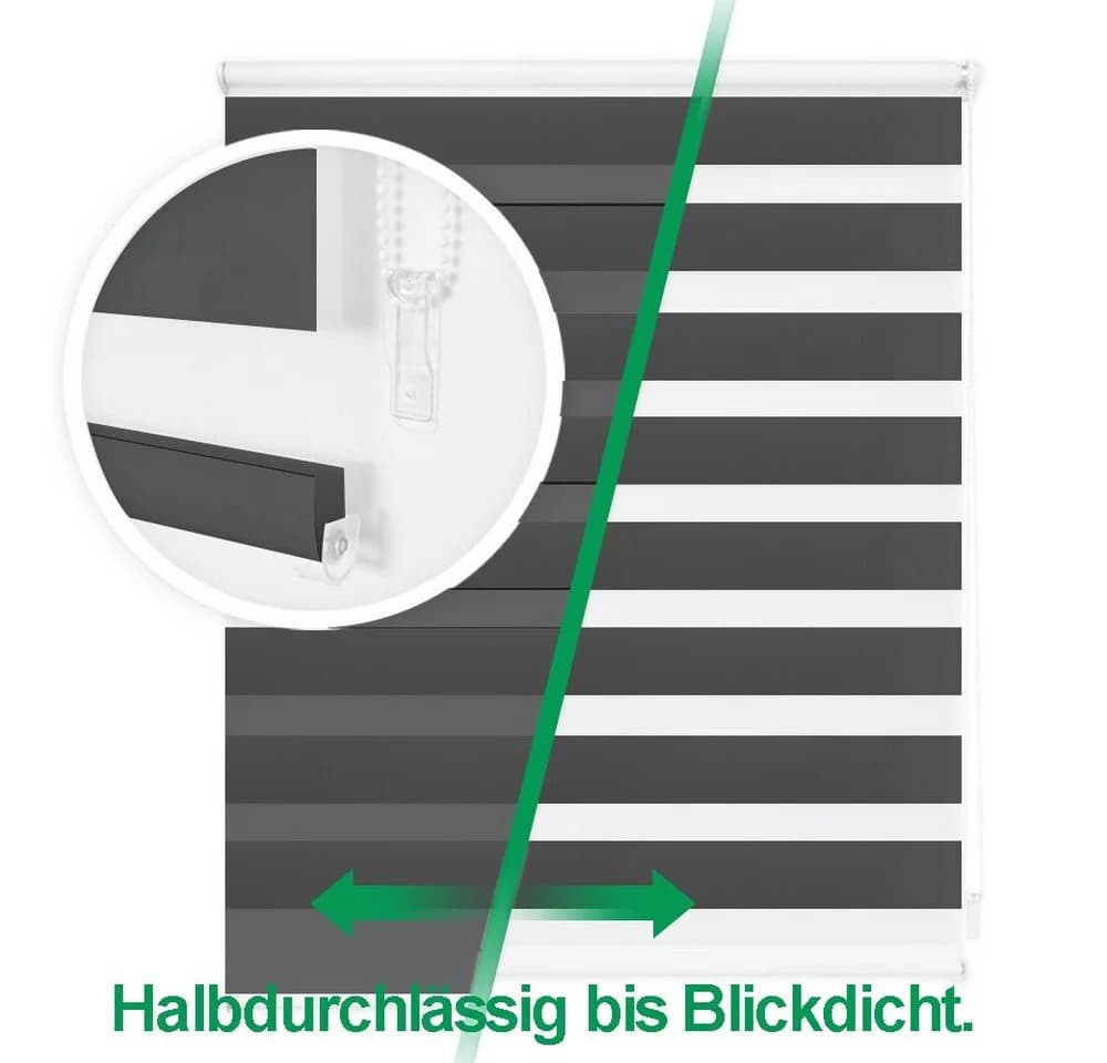 Doppelrollo Fensterrollos Ohne Bohren Vkele 200cm/230cm Sonnenschutz Verdunkelnd