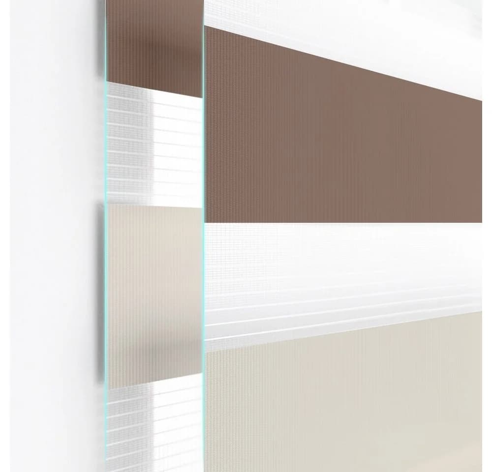Doppelrollo Fensterrollos Ohne Bohren, Vkele, 130cm/160cm, Klemmfix, Klemmträger, Sonnenschutz, Lichtdurchlässig und Verdunkelnd - Bild 2