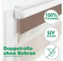 Doppelrollo Fensterrollos Ohne Bohren, Vkele, 130cm/160cm, Klemmfix, Klemmträger, Sonnenschutz, Lichtdurchlässig und Verdunkelnd Bild 3