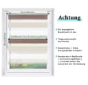 Doppelrollo Fensterrollos Ohne Bohren, Vkele, 130cm/160cm, Klemmfix, Klemmträger, Sonnenschutz, Lichtdurchlässig und Verdunkelnd Bild 4
