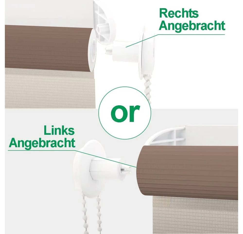 Doppelrollo Fensterrollos Ohne Bohren, Vkele, 130cm/160cm, Klemmfix, Klemmträger, Sonnenschutz, Lichtdurchlässig und Verdunkelnd - Bild 5