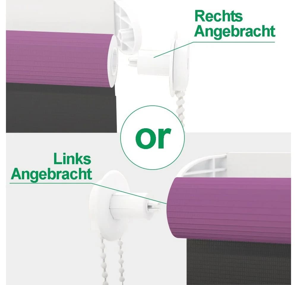 Doppelrollo Fensterrollos Ohne Bohren, Vkele, 130cm/160cm, Klemmfix, Klemmträger, Sonnenschutz, Lichtdurchlässig und Verdunkelnd - Bild 5