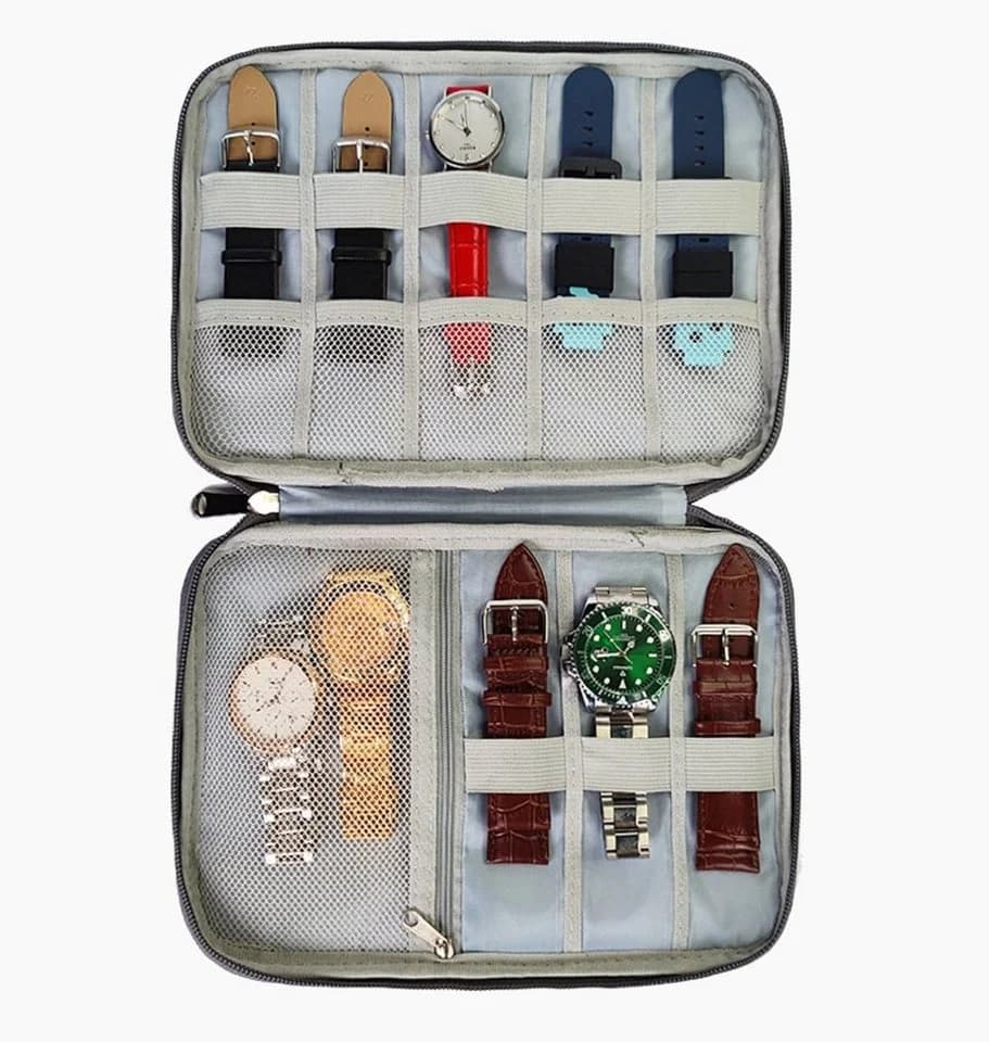 COOL-i® Uhrenbox Aufbewahrungstasche für Uhrenarmbänder Schwarz - Bild 3