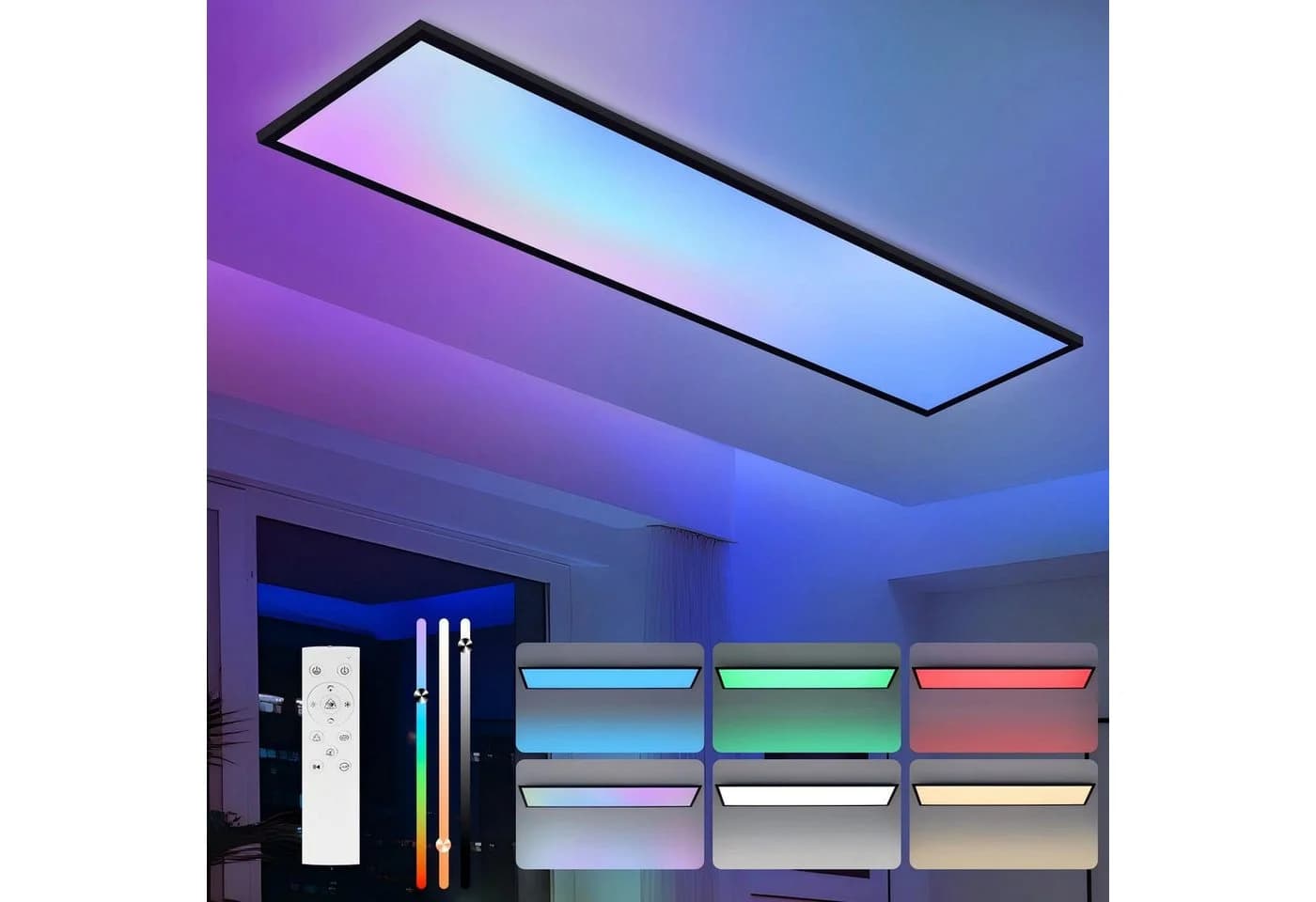 ZMH LED Deckenleuchte RGB Dimmbar Schwarz - Bild 2