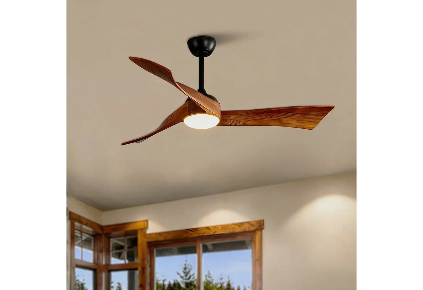 Rolipo Deckenventilator 132 cm mit LED Licht & Massivholzflügeln - Bild 2