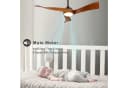 Rolipo Deckenventilator 132 cm mit LED Licht & Massivholzflügeln Bild 3