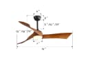 Rolipo Deckenventilator 132 cm mit LED Licht & Massivholzflügeln Bild 4